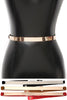 Gold Bar Skinny Belt: Red