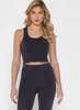 Bamboo Crop Tank Top: Black