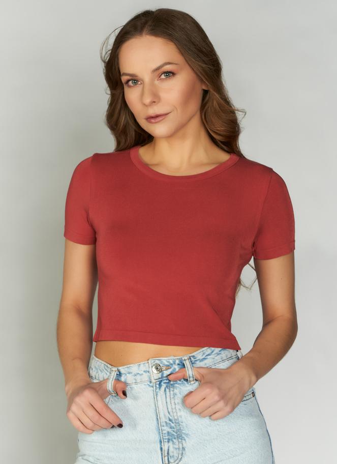 Bamboo Crop Top: Brick