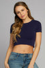 Bamboo Crop Top: Navy
