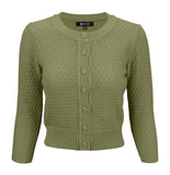 Vintage Style Crochet Cardigan: Sage Green