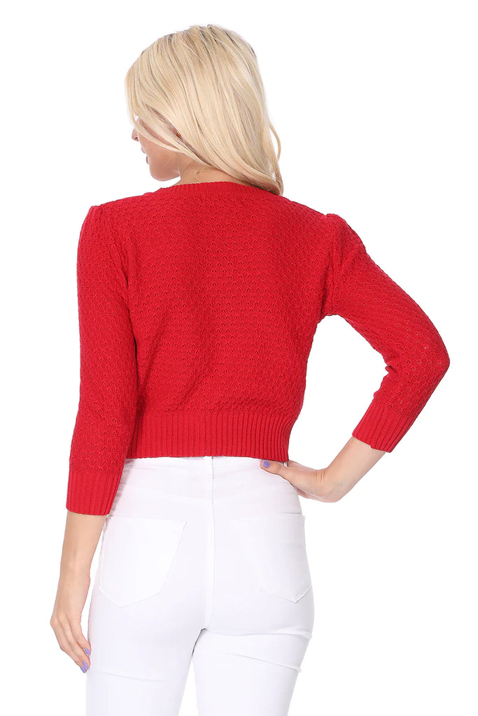 Vintage Style Crochet Cardigan: Magenta