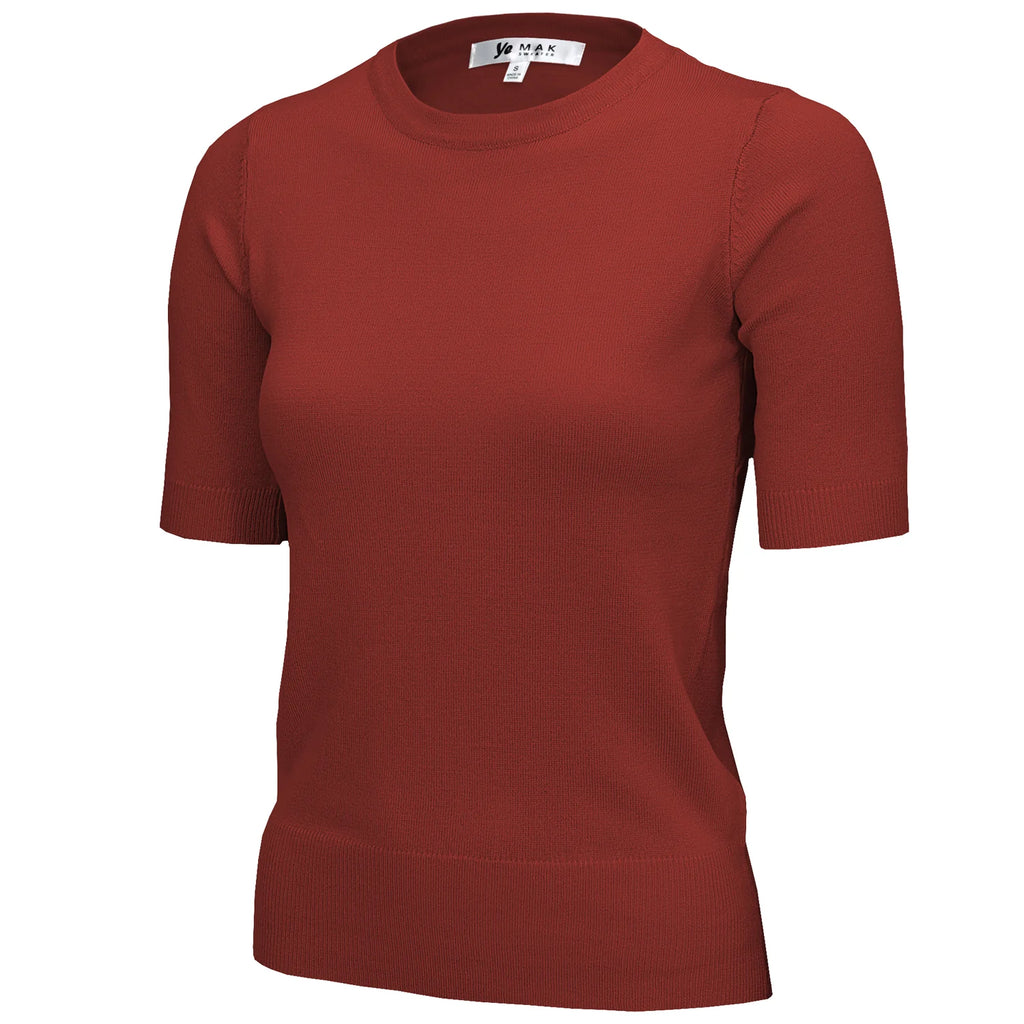 Soft Knit Pullover: Rust