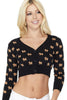 Puppy Parade Cropped Cardi: Black