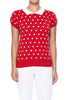 Pop Dots Peter-Pan Collar Pullover: Red