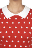 Pop Dots Peter-Pan Collar Pullover: Red