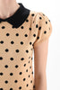 Pop Dots Peter-Pan Collar Pullover: Tan
