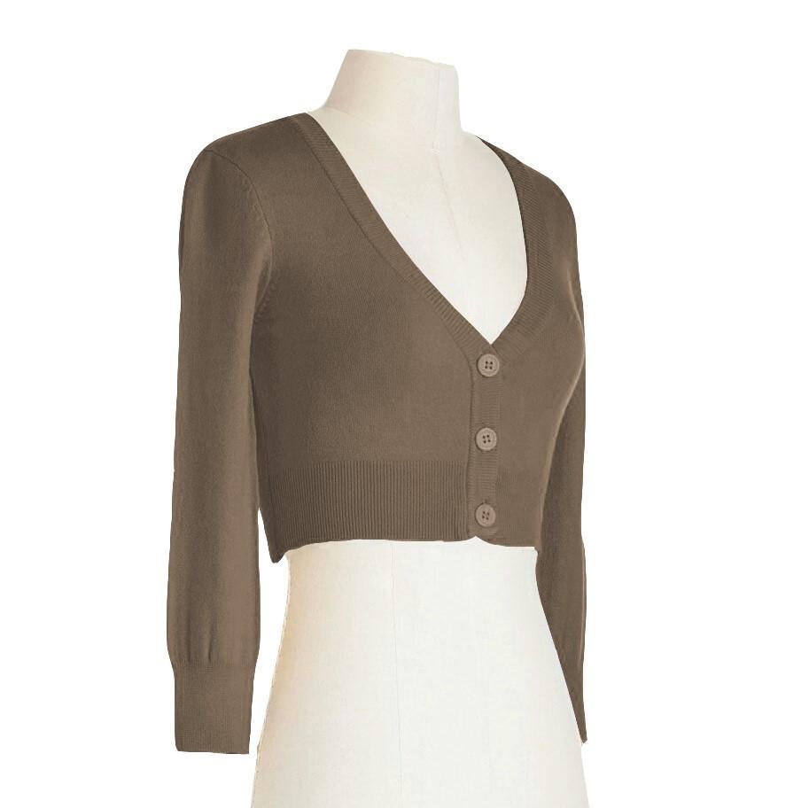 Mocha Cropped Cardigan