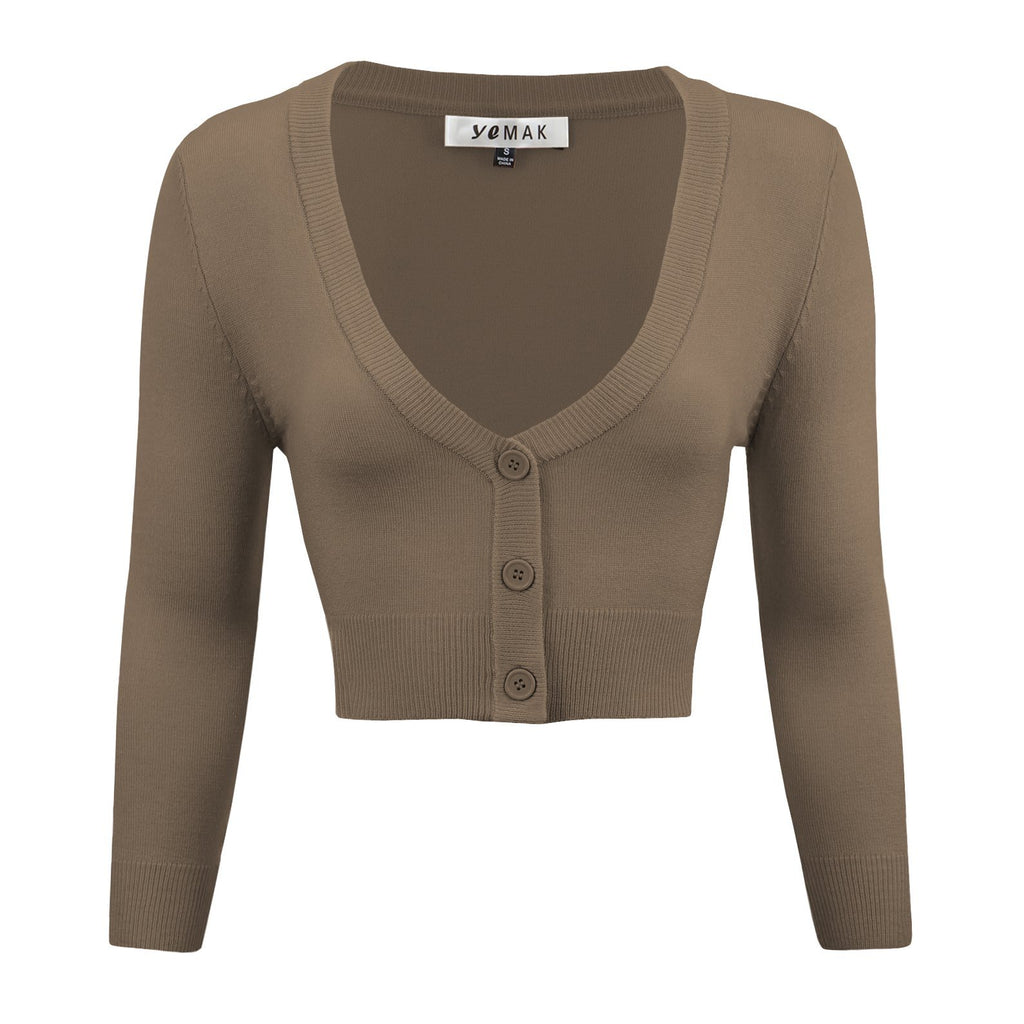 Mocha Cropped Cardigan