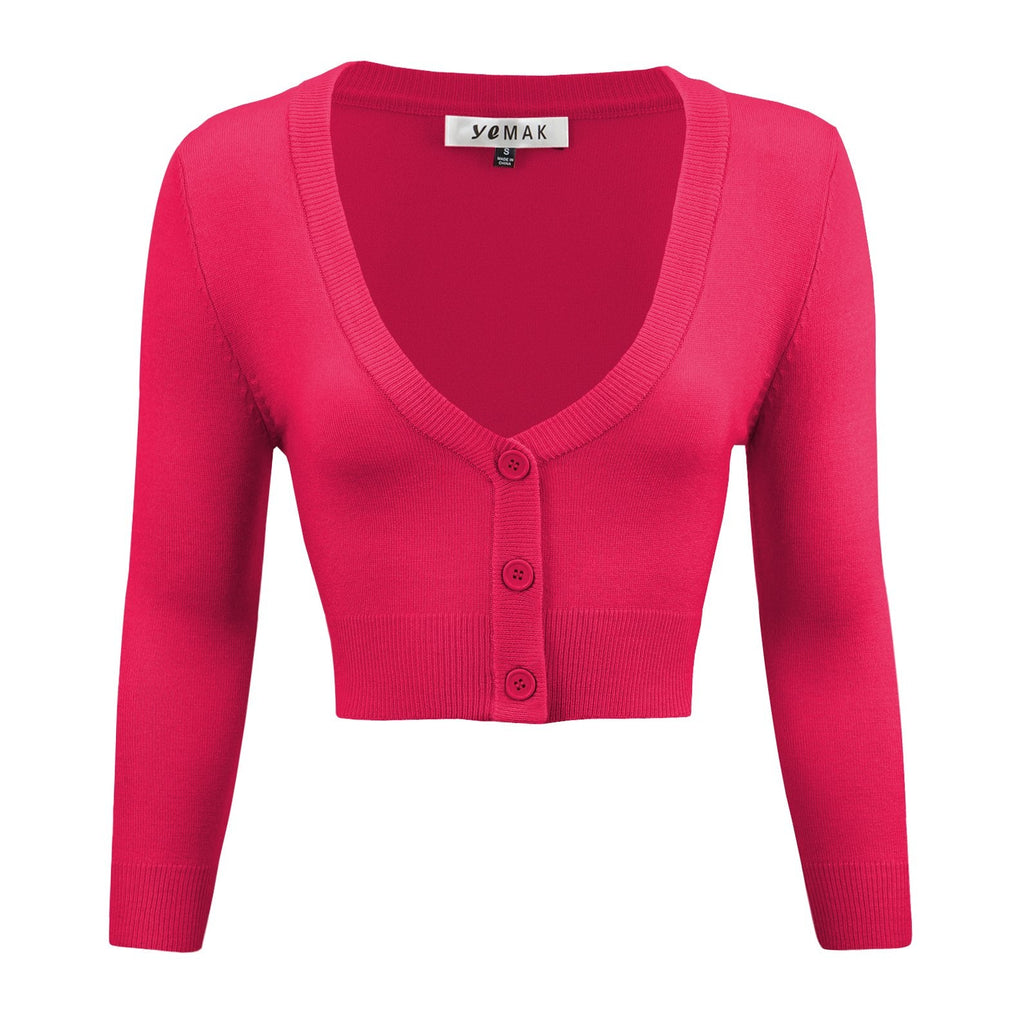 Rose Pink Cropped Cardigan