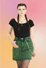 Green Acid Wash Mini Skirt