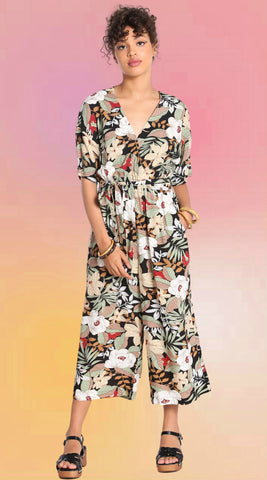 Red Ribbon Smocked Jumpsuit