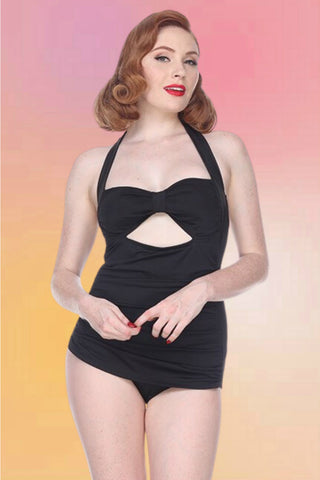 Vintage Style 1 Piece Swimsuit: Candy Stripes