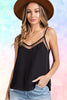 Sheer Panel Camisole: Black