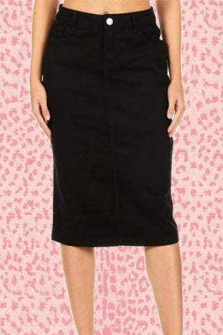 Stretchy Black Pencil Skirt