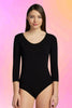Bamboo 3/4 Sleeve Body Suit: Black
