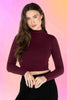 Bamboo Mock Neck Crop Top: Burgundy