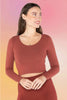 Bamboo Long Sleeve Crop Top: Brandy