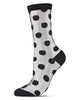 MeMoi Polka Dot Sheer Ankle Socks: 9-11 / Black