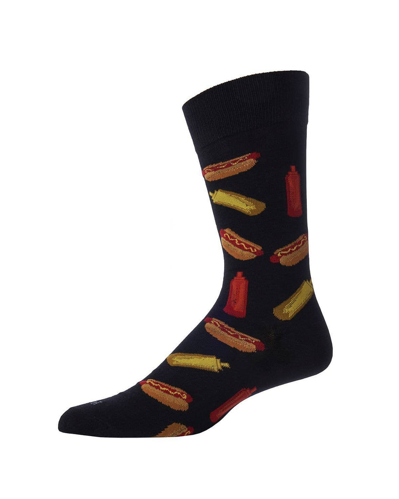 Hot Dogs Bamboo Blend Men's Crew Socks