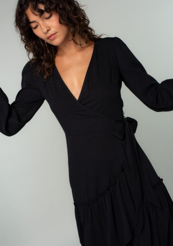 Jet Ruffle Wrap Dress