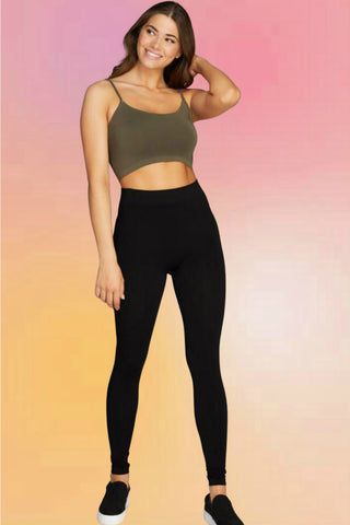 Buy Boohoo High Waisted Knit Fleece Lined Leggings In Black