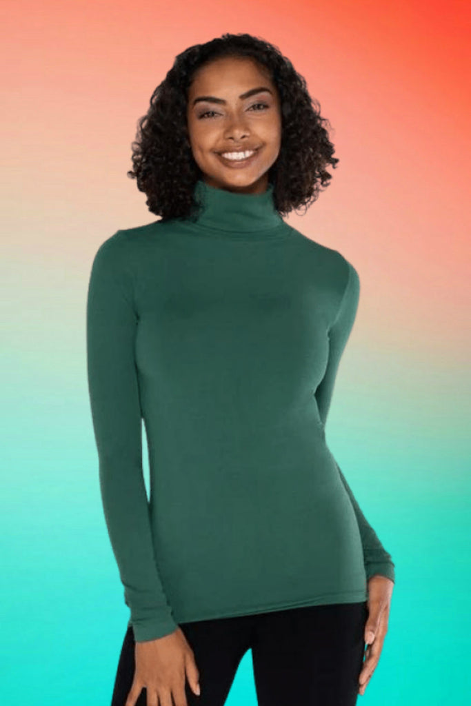 Bamboo Turtle Neck: Forest Green