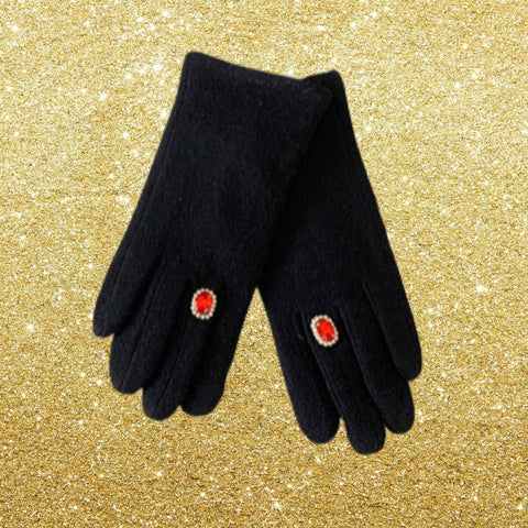 Rainbow Rhinestone Gloves