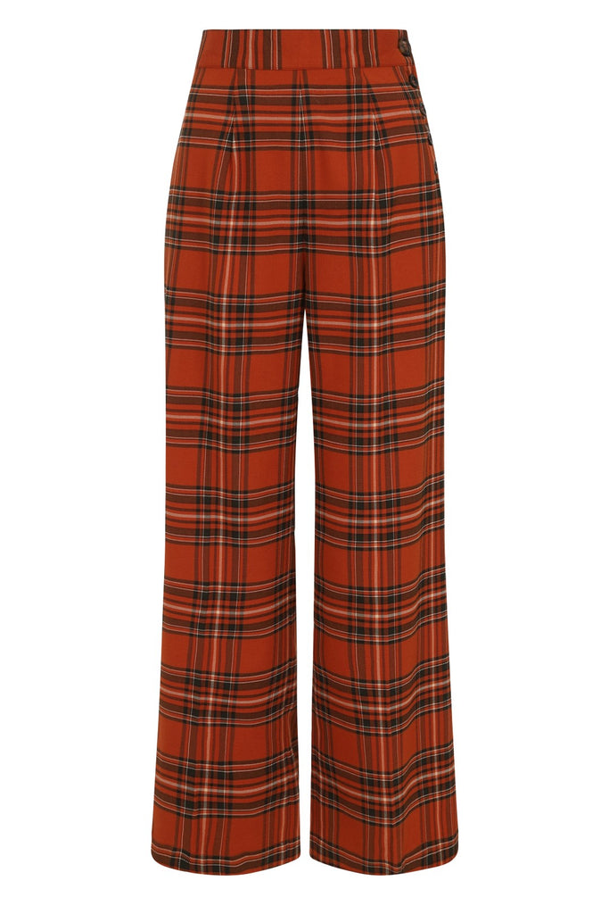Tawny Vintage Style Plaid Pants