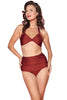 Vintage Style 2 Piece Swimsuit: Burgundy