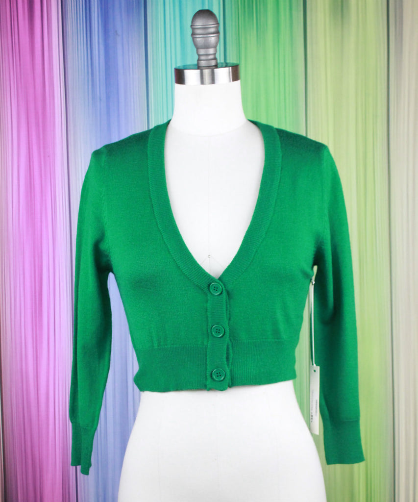 Kelly Green Cropped Cardigan