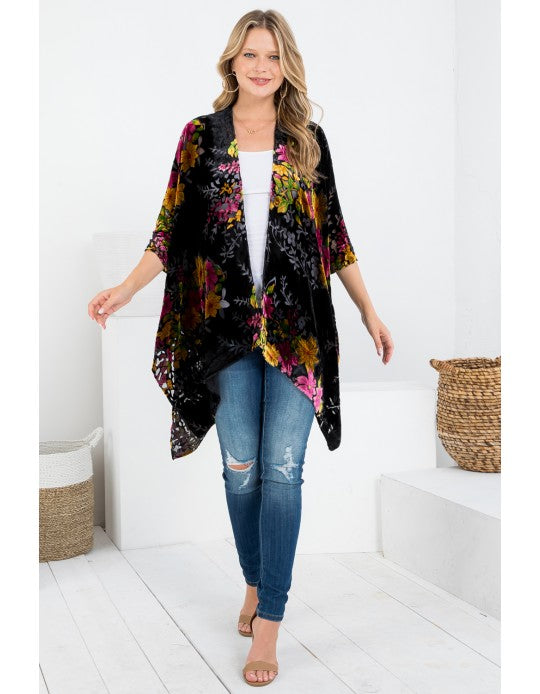 Magenta Magic Velvet Kimono