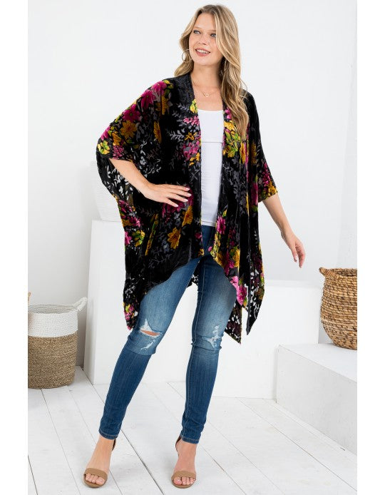 Magenta Magic Velvet Kimono