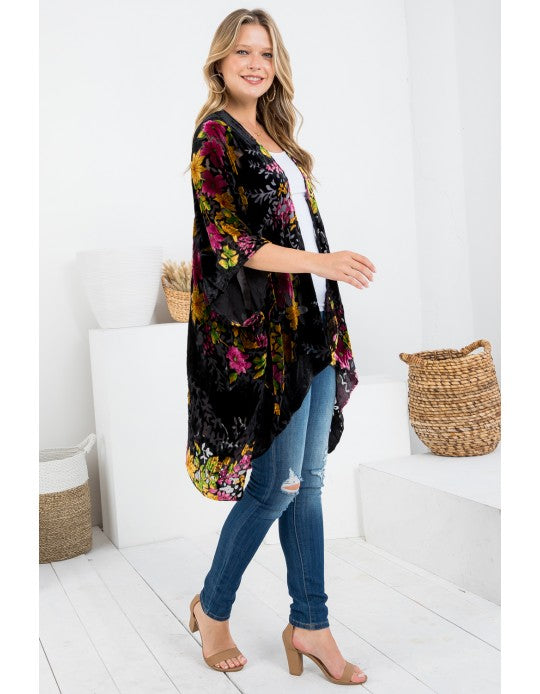 Magenta Magic Velvet Kimono