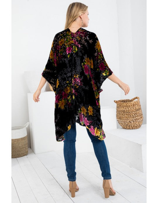 Magenta Magic Velvet Kimono