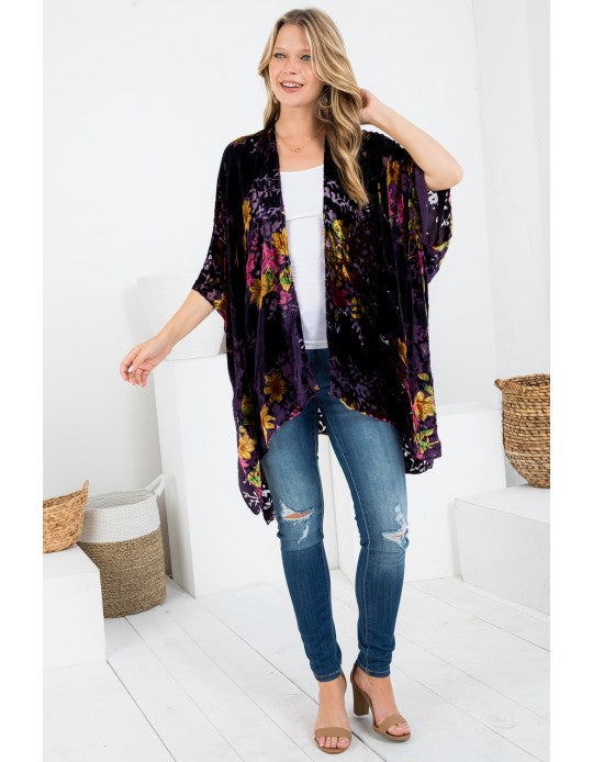 Purple Passion Velvet Kimono