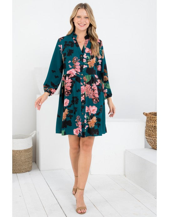 The Teal Deal Floral Tunic