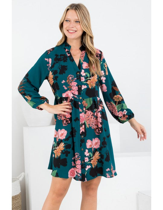 The Teal Deal Floral Tunic