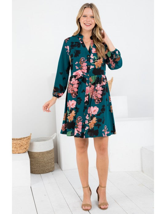 The Teal Deal Floral Tunic