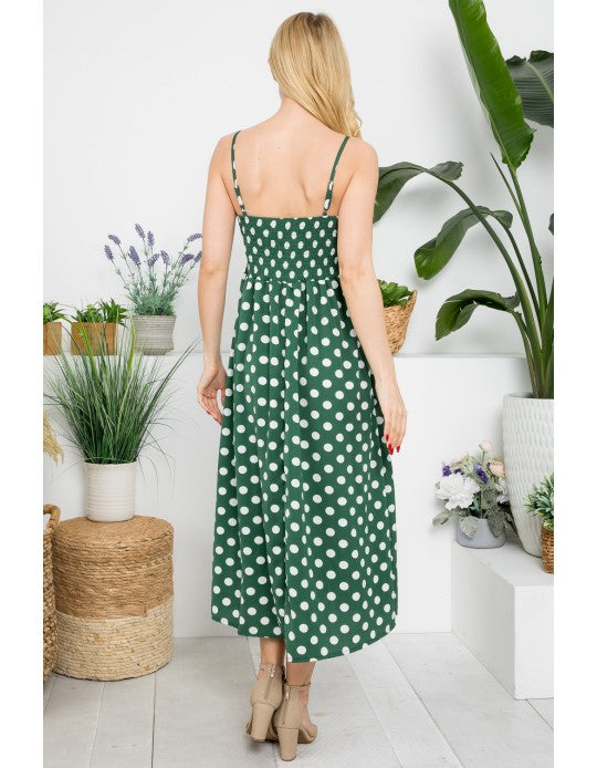 Jungle Green Dots Dress