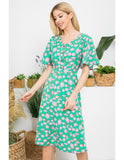 Seafoam And Asters Floral Dress