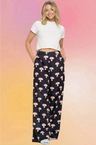 Embroidered Wide Leg Pant