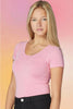 Bamboo Scoop Neck Tee: Soft Pink