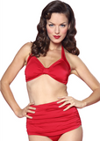 Vintage Style 2 Piece Swimsuit: Red