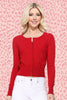 Long Sleeve Crew Cardi: Red