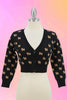Puppy Parade Cropped Cardi: Black