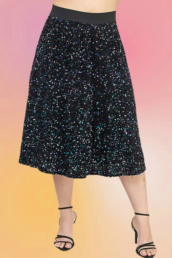 Midnight Raven Sequin Skirt