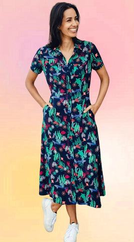 Grand Palm Shirt Dress