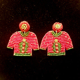 Christmas Sweater Beaded Earrings